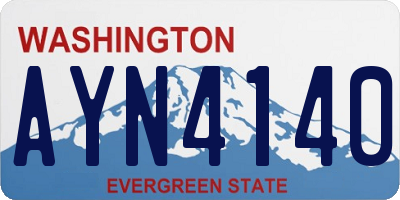 WA license plate AYN4140