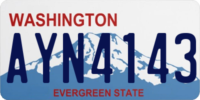 WA license plate AYN4143