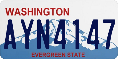 WA license plate AYN4147