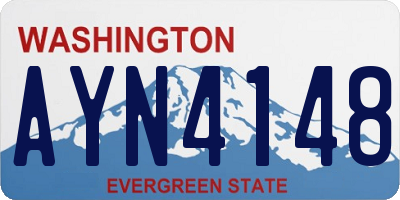 WA license plate AYN4148
