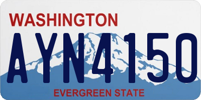 WA license plate AYN4150