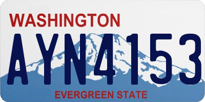 WA license plate AYN4153