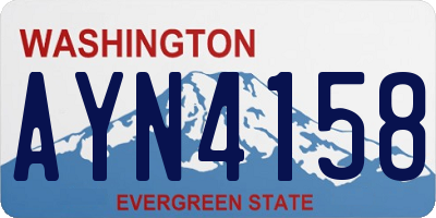 WA license plate AYN4158