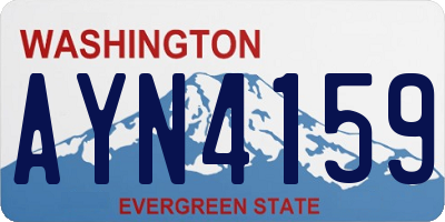 WA license plate AYN4159