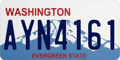 WA license plate AYN4161