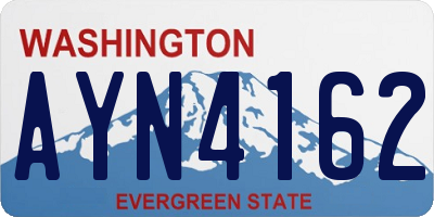 WA license plate AYN4162
