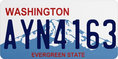 WA license plate AYN4163