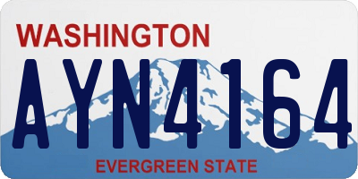 WA license plate AYN4164