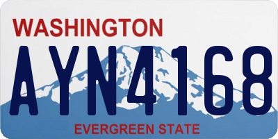 WA license plate AYN4168