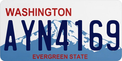 WA license plate AYN4169