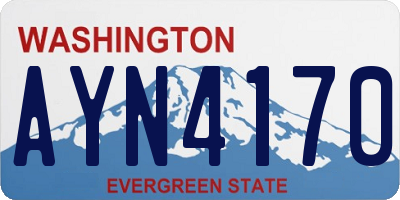 WA license plate AYN4170