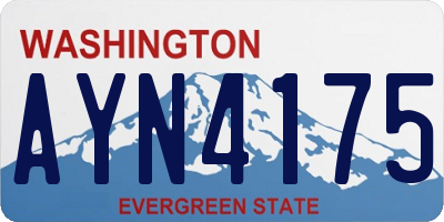 WA license plate AYN4175