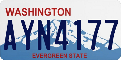 WA license plate AYN4177