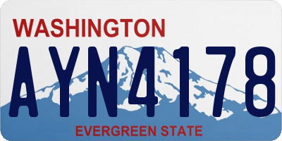 WA license plate AYN4178