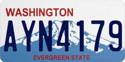 WA license plate AYN4179