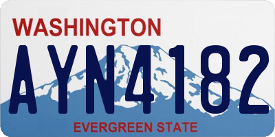 WA license plate AYN4182
