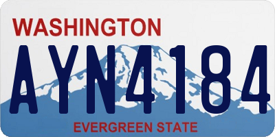 WA license plate AYN4184