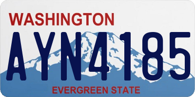 WA license plate AYN4185