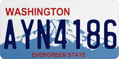 WA license plate AYN4186