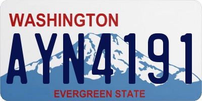 WA license plate AYN4191