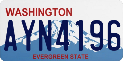WA license plate AYN4196