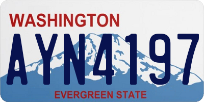 WA license plate AYN4197