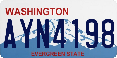 WA license plate AYN4198