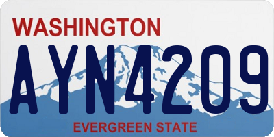 WA license plate AYN4209