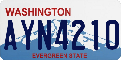 WA license plate AYN4210