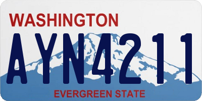 WA license plate AYN4211