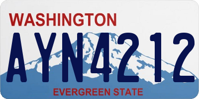 WA license plate AYN4212
