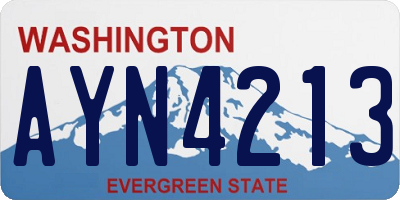 WA license plate AYN4213