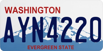 WA license plate AYN4220