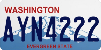WA license plate AYN4222