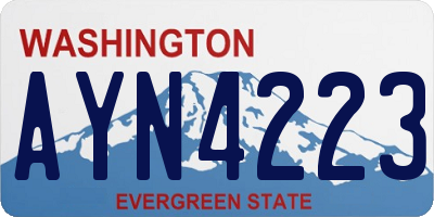 WA license plate AYN4223