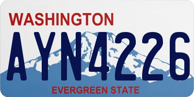 WA license plate AYN4226