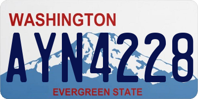 WA license plate AYN4228