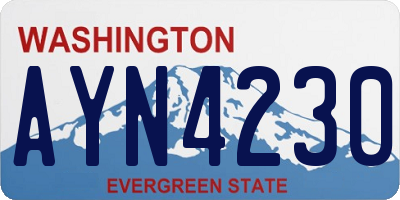 WA license plate AYN4230