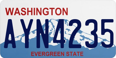 WA license plate AYN4235