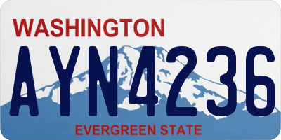 WA license plate AYN4236
