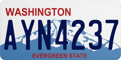 WA license plate AYN4237