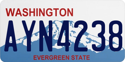 WA license plate AYN4238
