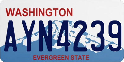 WA license plate AYN4239
