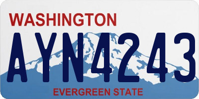 WA license plate AYN4243
