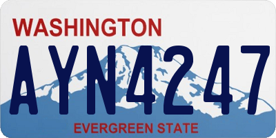 WA license plate AYN4247