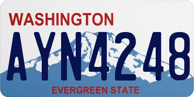 WA license plate AYN4248