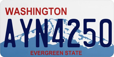 WA license plate AYN4250