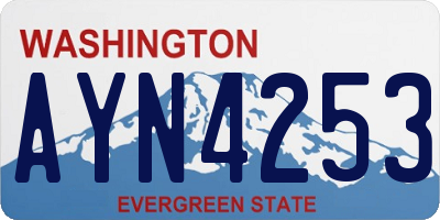 WA license plate AYN4253