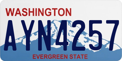 WA license plate AYN4257