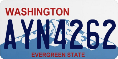 WA license plate AYN4262